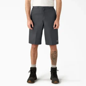 Loose Fit Flat Front Work Shorts, 13″