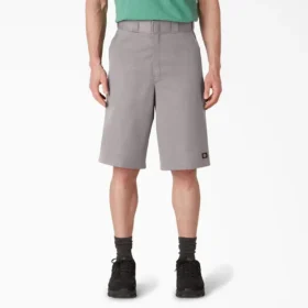Loose Fit Flat Front Work Shorts, 13″