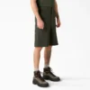 Loose Fit Flat Front Work Shorts, 13″