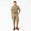 Loose Fit Flat Front Work Shorts, 13″