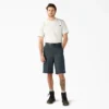 Loose Fit Flat Front Work Shorts, 13″