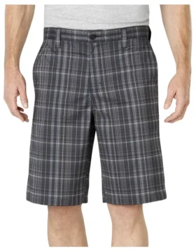 Performance Flex 11″ Relaxed Fit Flat Front Plaid Shorts