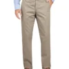 Regular Fit Tapered Leg Flat Front Khaki Pants