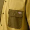 Twill Button-Up Short Sleeve Work Shirt