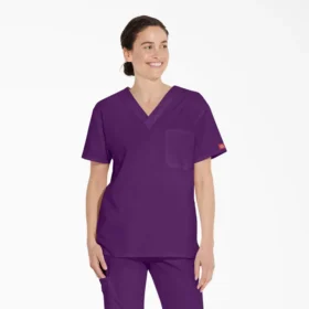 Unisex Eds Signature V-Neck Scrub Top