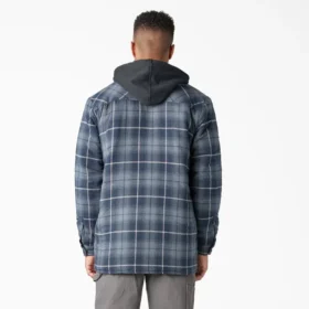 Water Repellent Flannel Hooded Shirt Jacket