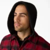 Water Repellent Flannel Hooded Shirt Jacket