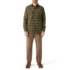 Water Repellent Fleece-Lined Flannel Shirt Jacket