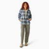 Women’s Flannel Hooded Shirt Jacket