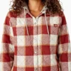 Women’s Flannel Hooded Shirt Jacket