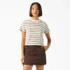 Women’s Large Striped Cropped Pocket T-Shirt