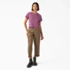 Women’s Large Striped Cropped Pocket T-Shirt