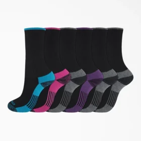 Women’s Moisture Control Crew Socks, Size 6-9, 6-Pack