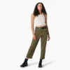 Women’s Relaxed Fit Contrast Stitch Cropped Cargo Pants