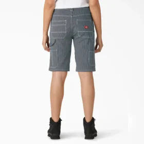 Women’s Relaxed Fit Hickory Stripe Carpenter Shorts, 11″
