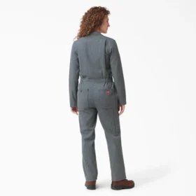 Women’s Relaxed Fit Long Sleeve Hickory Stripe Coveralls